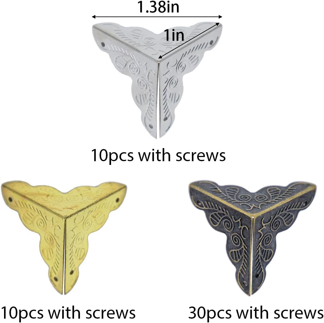 50 Protectores Esquina Muebles Metal Vintage Triangular con S