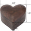 Caja anillo madera nogal negro terciopelo corazón