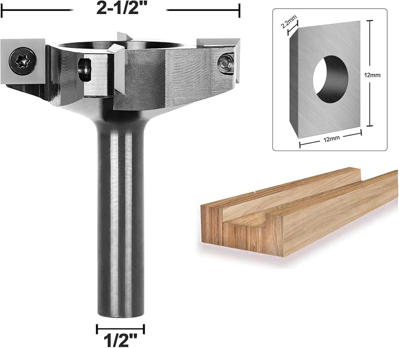 Broca router 1/2pulg 2.5pulg 4 alas para aplanar madera