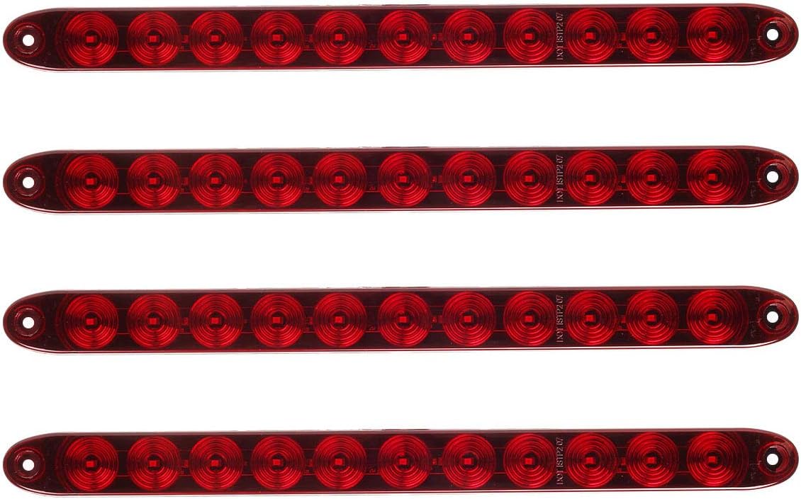 4 Barras Luz Freno Rojas 15pulg 11LED Camión