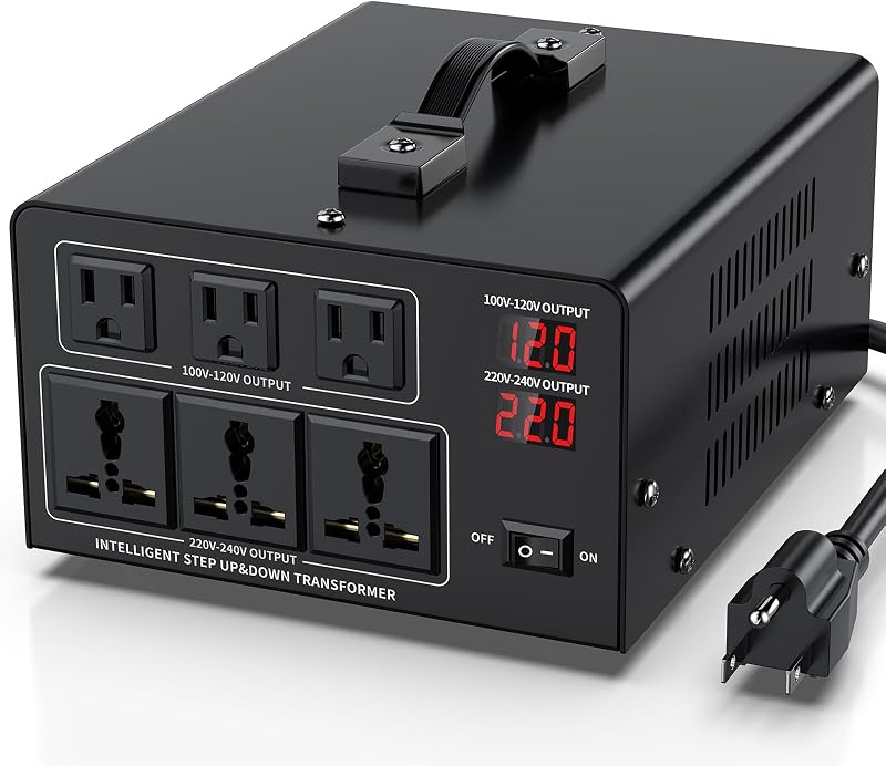Transformador 4000W 110-220V 3 enchufes LCD