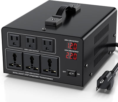 Transformador 4000W 110-220V 3 enchufes LCD