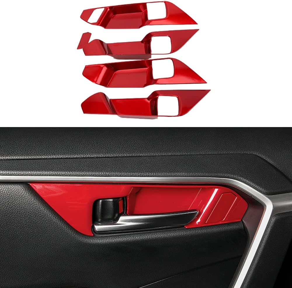 4 Pzas Cubierta Manija Puerta ABS Rojo Toyota RAV