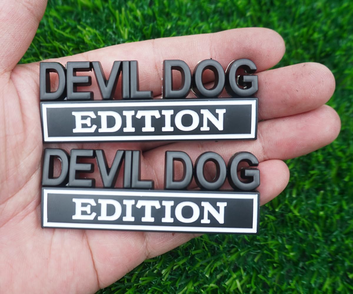 2 Pzas Emblema 3D Perro Diablo para Parachoques Vehículo
