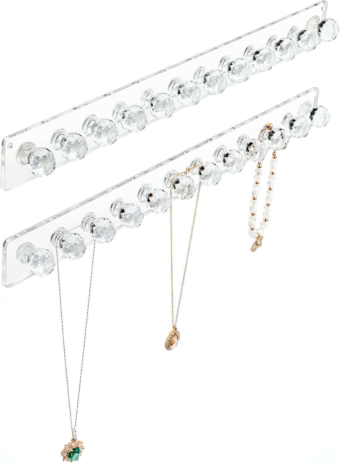 Soporte collares acrílico pared 2 pzas transparente