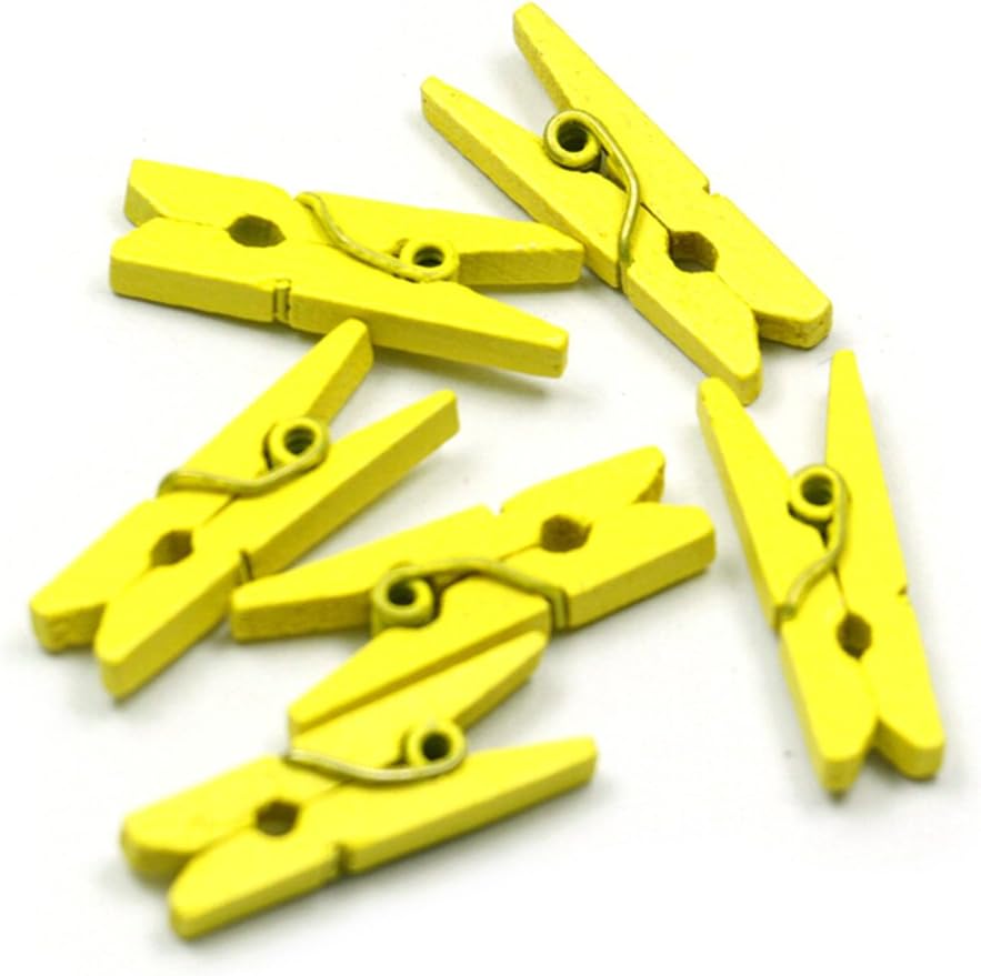 100 Pzas Mini Clips Madera Colores para Ropa