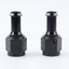 6AN Hembra 3/8 Barb Giro Tubo Aluminio Negro Pack 2