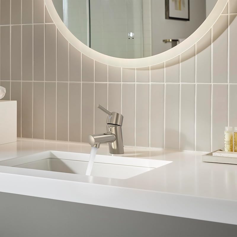 Grifo baño un solo agujero níquel cepillado
