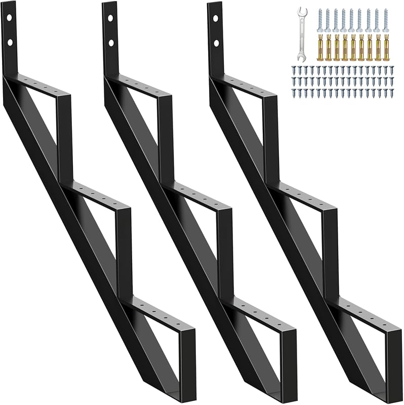 Zanca escalera acero 3 pzas para terraza 27"