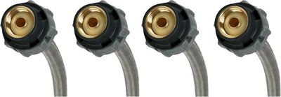 Conector grifo acero inox 3/8x1/2 pulg 16pulg set 2