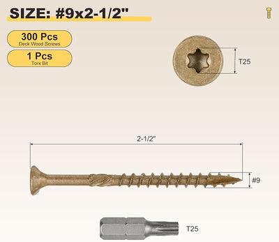 Tornillos cubierta acero carbono Torx T25 300uds