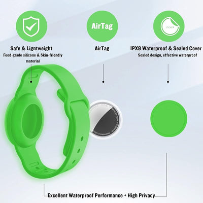 2 Pzas Pulsera AirTag para Niño Silicona Antipérdida