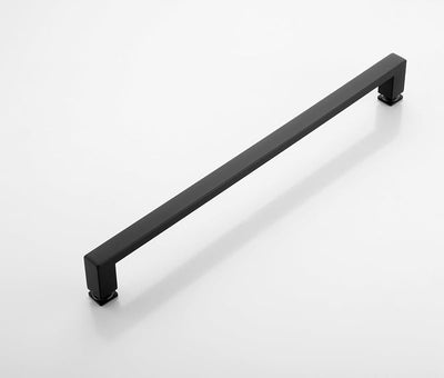 Manija puerta ducha 24" acero inox vidrio negro mate
