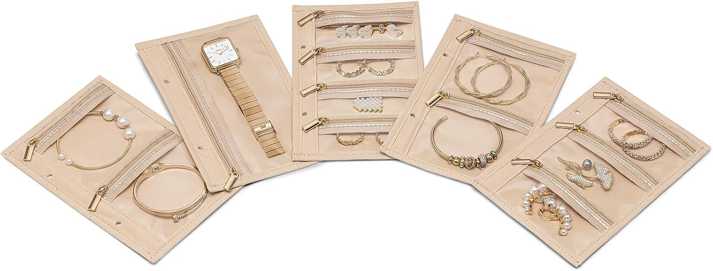 Bolsas de terciopelo para joyas 5 pzas con cremallera
