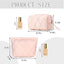 Set 2 Bolsas Maquillaje Acolchadas Coquette Portátiles Rosa