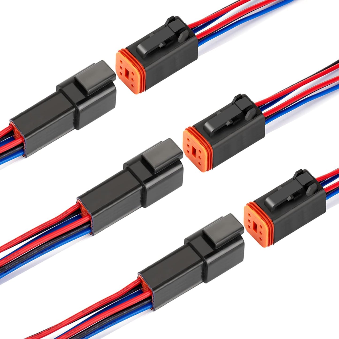 Conector 6pin impermeable 7.9" 16AWG cable pack 3