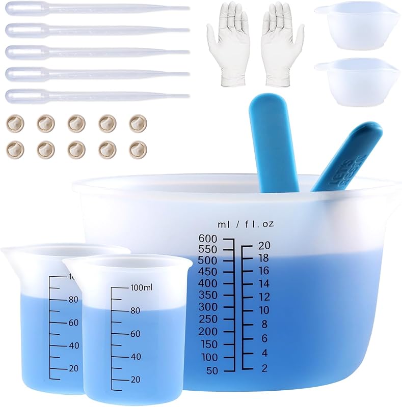 Tazas medición silicón 600ml escalas precisas antiadherentes