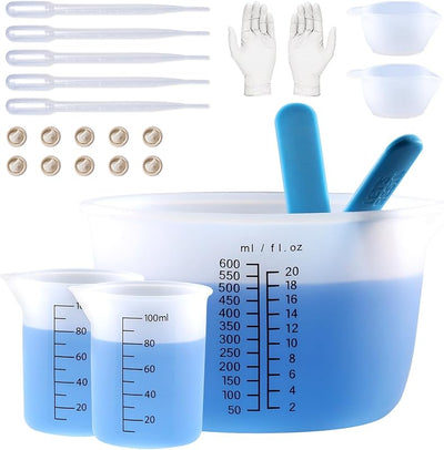 Tazas medición silicón 600ml escalas precisas antiadherentes