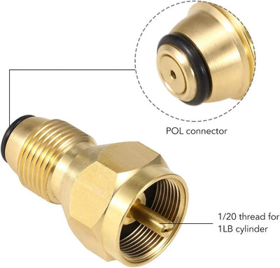 Adaptador propano 1lb a 20lb para tanques Lp