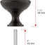 Pomo hongo bronce aceitado 1.181pulg para gabinete cocina