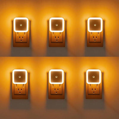 6 Luces Nocturnas Led Enchufables Sensor Amanecer Habitación Niños