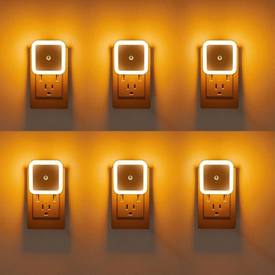 6 Luces Nocturnas Led Enchufables Sensor Amanecer Habitación Niños