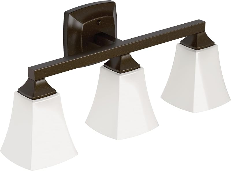 Accesorio baño doble montaje 3 luces vidrio esmerilado