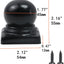 4 Tapas Negras Poste Bola para Postes Metal 1.97x1.97pulg