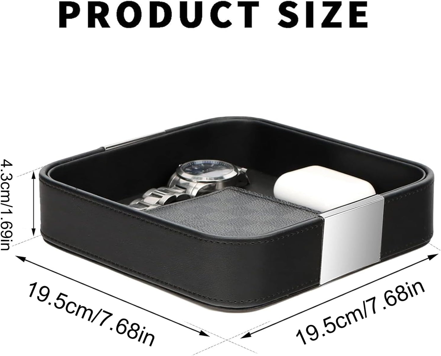 Bandeja organizadora de cuero para mesa de entrada