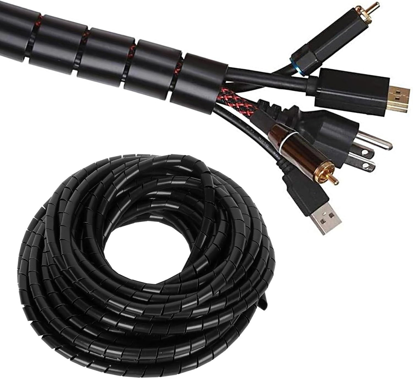 Envoltura cable espiral 1/4pulg 68ft para PC y audio