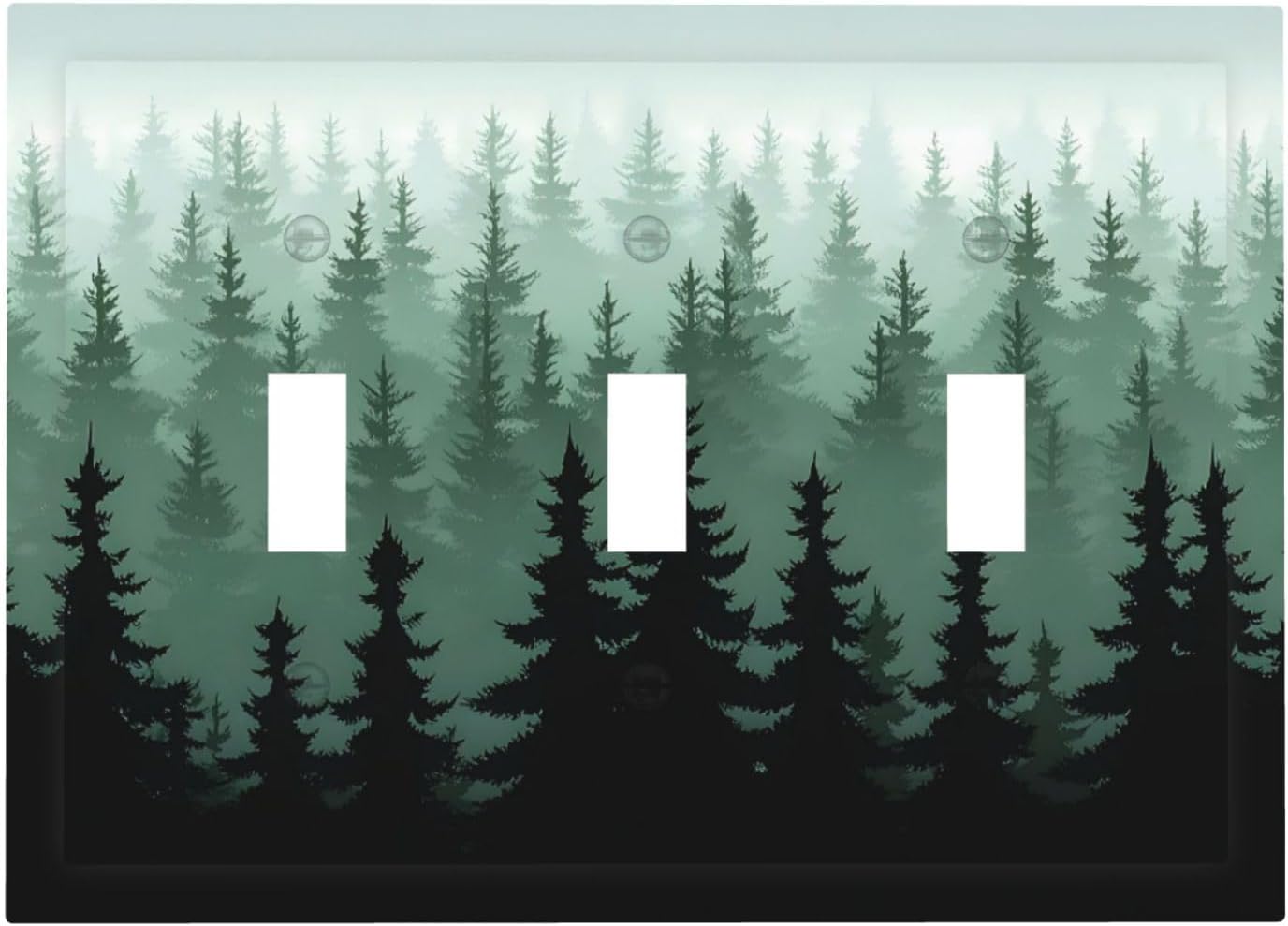 Placas interruptor 3 segmentos diseño árbol bosque