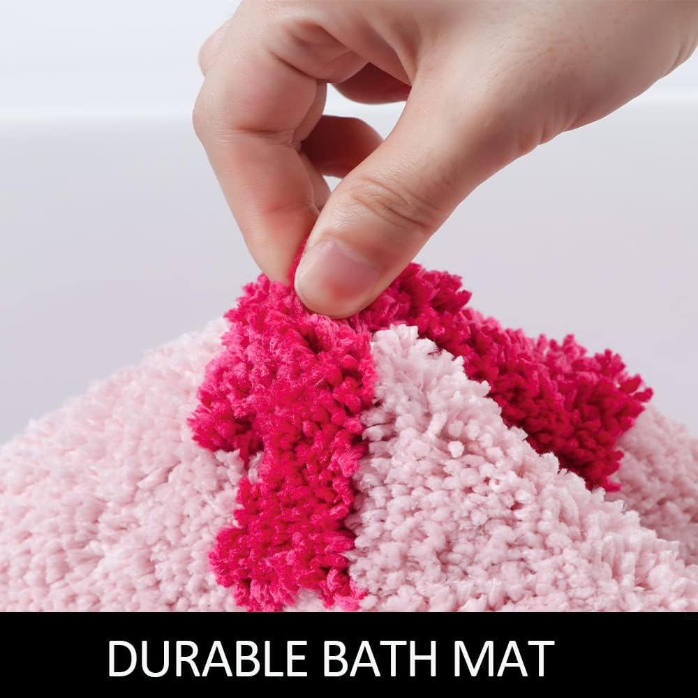 Alfombra baño corredor 24x59pulg antiderrap rosa lavable