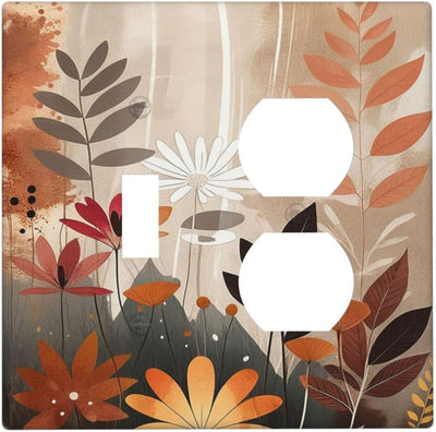 Placa interruptor arte floral vintage acuarela decorativa
