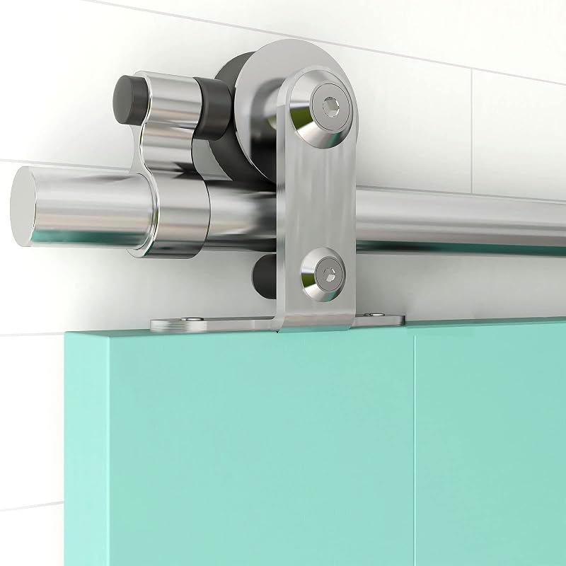 Kit herrajes puerta corrediza granero 4ft riel acero inox