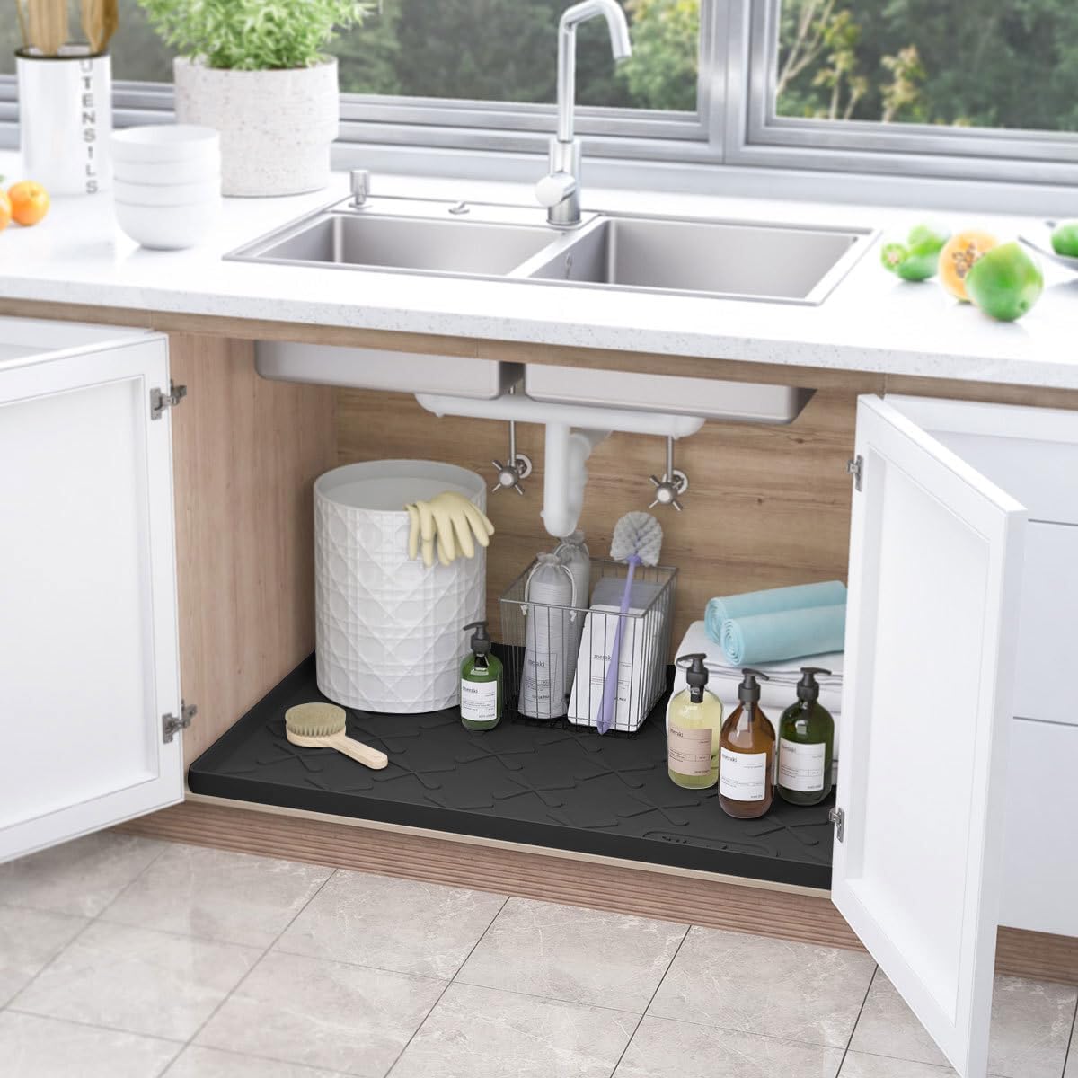 Tapete silicona impermeable para fregadero y cajón cocina