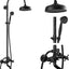Sistema ducha expuesto 8" lluvia 3 funciones bronce