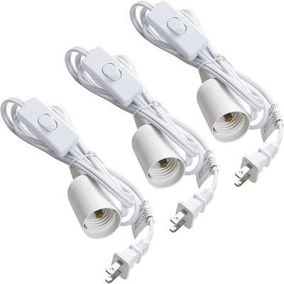 Linterna colgante E26/E27 360W 5.9ft con interruptor 3 pzas blanco