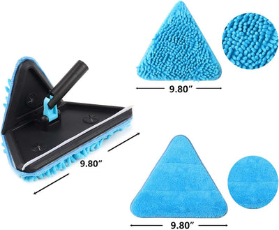 Limpiador pared plegable 90° 3en1 con 5 almohadillas microfibra