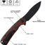 Cuchillo plegable acero negro lavado piedra mango G10 EDC