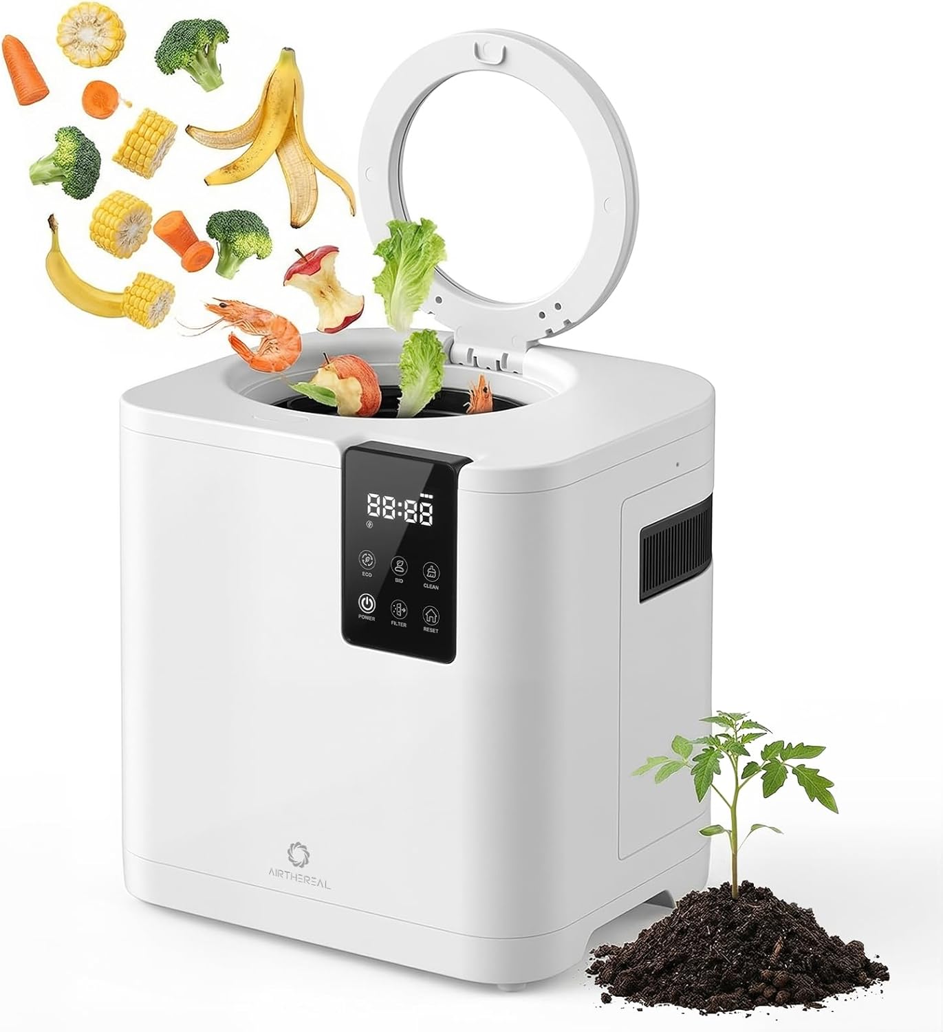 Compostador eléctrico 5L encimera con autolimpieza y pantalla