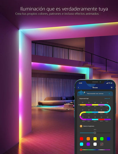 Tira LED Alexa 32.8ft RGBIC sincronización música