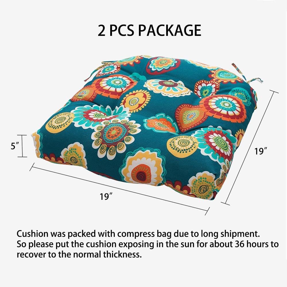 2 Pzas Cojines Capitoné 19x19pulg Impermeables para Silla