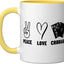 Taza Cerámica Juego de Cribbage Amarillo/Blanco