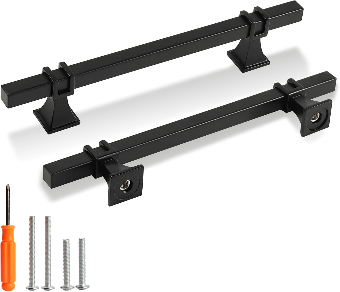 5 Tiradores Negro Mate para Puertas Cocina Cajones 160mm