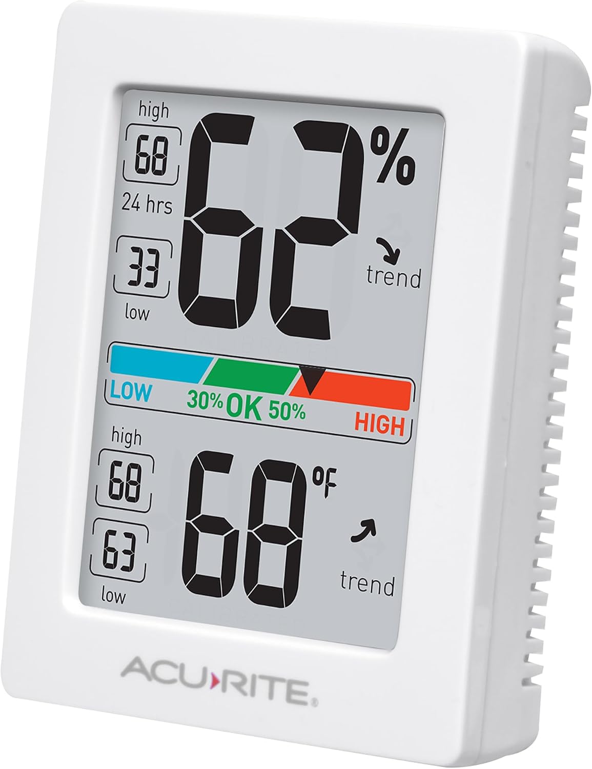 Higrómetro digital para interiores 3x2.5" blanco