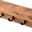 Soporte llaves madera acacia pared 4 ganchos 10x3.5"