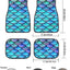 Set 4 Alfombrillas Coche Sirena Azules Estampado Escamas