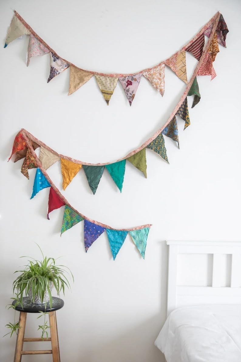 Banderas triangulares colgantes bodas eventos 7.87pies