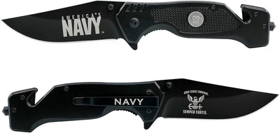 Cuchillo plegable USN negro para marinero