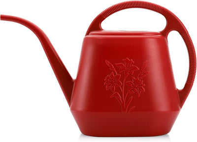 Regadera plástico 1gal mango cómodo boquilla larga rojo quemado